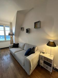 布鲁瓦在卢瓦尔河和城堡之间的公寓的客厅配有沙发和桌子