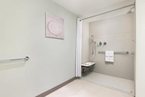 圣胡安Residence Inn by Marriott San Juan Isla Verde的带淋浴和卫生间的白色浴室