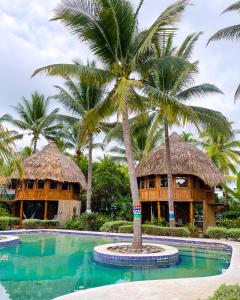 La Herradura太阳海岸托尔图加村酒店的游泳池旁的棕榈树度假村