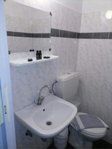 阿尔戈斯Hotel Theoxenia的浴室配有白色水槽和卫生间。