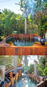 斯泰伦博斯Santika Getaway Cottage Stellenbosch的一个带桌子的游泳池