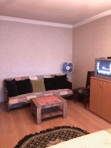 第比利斯1 Bedroom Apartment的带沙发和电视的客厅