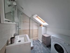 图尔Bel Appartement Hypercentre的一间带水槽和洗衣机的浴室