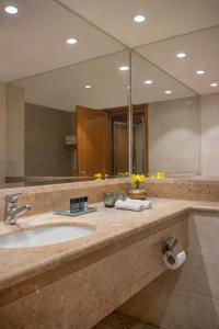 萨法德Ruth Safed By Dan Hotels的一间带水槽和大镜子的浴室