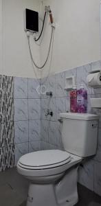 独鲁万CHATEAU DE CHLOE - 3 Bedroom Entire Apartment for Large Group的浴室配有白色卫生间和淋浴。