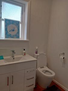 汉密尔顿Little Gem - City Centre的一间带卫生间、水槽和窗户的浴室