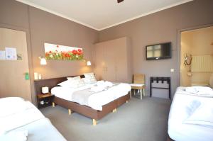 伊普尔安布罗希亚酒店的酒店客房设有两张床和电视。