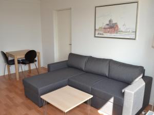 孔斯马克Apartment Baltser - 5km from the sea in Western Jutland by Interhome的客厅配有沙发和桌子