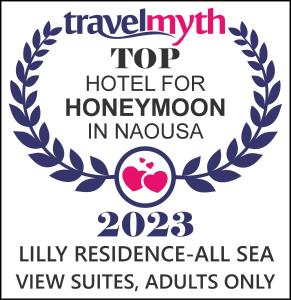 纳乌萨Lilly Residence-All Sea View Suites, Adults Only的诺加西亚蜜月酒店标志