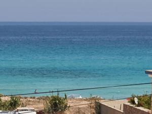 Sidi Bou JoblineLa villa de la mer的阳台享有海景。