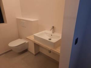 KruisemKomo Hill Stays - guestroom Komo Cosy的浴室配有白色水槽和卫生间。