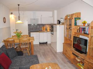 高尔维茨Apartment Gollwitzer Park - Insel Poel-7 by Interhome的客厅以及带沙发和电视的厨房。