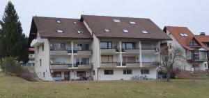 霍伊塞尔恩Black Forest Schwarzwaldperle的大型公寓楼,设有2个屋顶