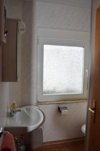 奥尔斯贝格菲利恩豪斯梅德巴赫酒店的一间带水槽和窗户的浴室