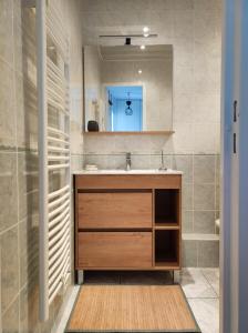 格雷乌莱班studio meublé classé 2 étoiles - 30m²的一间带水槽和镜子的浴室