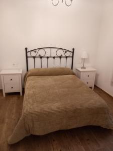 阿桂拉斯Casa Independiente Centro的一间卧室配有一张带2个床头柜的大床