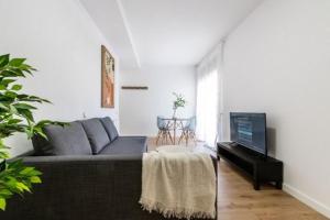 特拉萨Acojedor y exclusivo loft by Lofties的带沙发和平面电视的客厅