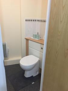 贝辛斯托克Basingstoke by train station的浴室配有白色卫生间和盥洗盆。