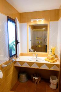 Puebla de Don RodrigoLa Balconera de Ana的一间带水槽和镜子的浴室