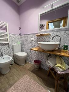 法布里亚诺B&B Casa Caporali的一间带水槽和卫生间的浴室