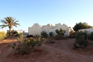 斯法克斯Villa Naïa Domaine Béluga Bounouma kerkennah的沙漠中植物的房子