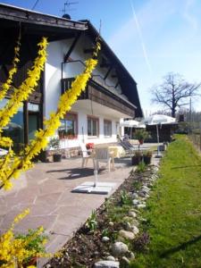 考那亚诺Landhaus Weingut的前面有黄色花的房子