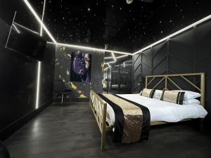 布里真德古来特豪斯酒店的星空间内一间卧室,配有一张床