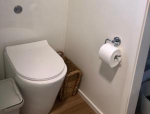 NethercoteTiny Nerak的浴室里设有白色的马桶,配有卫生纸