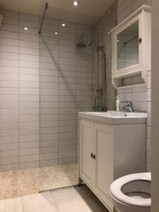 安德内斯Apartment Utsikten的浴室配有白色卫生间和盥洗盆。