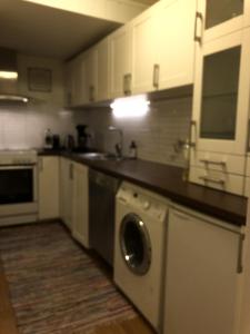 安德内斯Apartment Utsikten的厨房配有洗衣机和烘干机