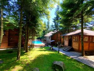 米戈韦Gostynniy Dvir Коттеджи的度假小屋 - 带游泳池和树木