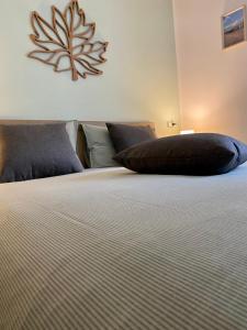阿巴迪亚圣萨尔瓦托雷La Foglia的一间卧室配有一张带枕头的床
