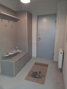 库塔伊西Izo's Home的浴室设有白色的门、地毯和门