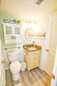 卡罗来纳比奇3 Little Birds的一间带卫生间、水槽和镜子的浴室