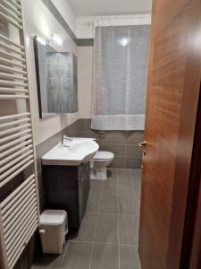 RovolonAppartamento Vacanze Euganea的浴室配有白色水槽和卫生间。