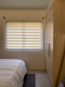 达沃市Studio Type - Matina Enclaves Residences的一间卧室设有一张床和一个大窗户
