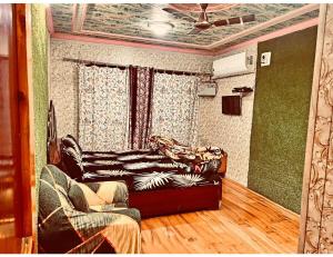 斯利那加Hotel Ocean, Shrinagar的带沙发和窗户的客厅