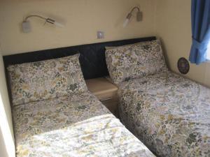 芬当Violet 28 Oakdene Forest Park的一间卧室配有两张床和床头板