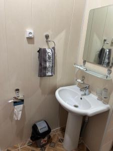 布哈拉TEMUR Hotel的一间带水槽和镜子的浴室