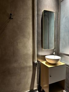 墨西哥城Casa Sabina Down Town Mexico City的一间带水槽和镜子的浴室