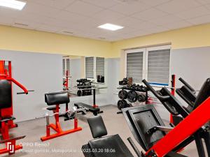 SzalowaSzalowa Sport Arena的一间健身房,里面配有跑步机和机器