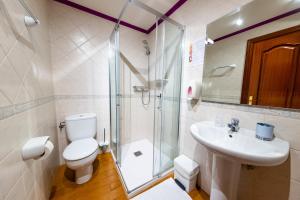 圣塞瓦斯蒂安CASA RURAL BARAZAR的浴室配有卫生间、盥洗盆和淋浴。