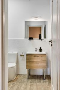 阿拉德ARI Central Grand Apartment的一间带水槽和卫生间的浴室