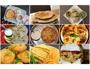 斯利那加Hotel Ocean, Shrinagar的各种不同食物的照片拼凑而成