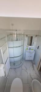 莱万托科利纳豪园农庄酒店的白色的浴室设有卫生间和水槽。