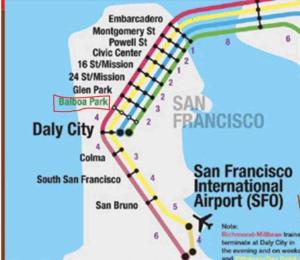 旧金山2 Bedroom Apartment with Parking near City College of SF的萨兰·法兰西斯科和萨尔国际机场地图