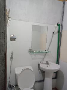 Ba Be18巴碧湖民宿 - 坤池的浴室配有白色卫生间和盥洗盆。