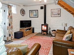Crackington HavenAppleloft的带沙发和壁炉的客厅