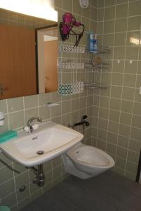 采尔马特Haus Richemont的一间带水槽和卫生间的浴室