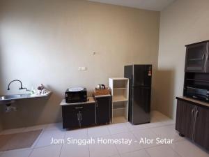 阿罗士打Jom Singgah Homestay - Alor Setar的厨房配有冰箱和水槽